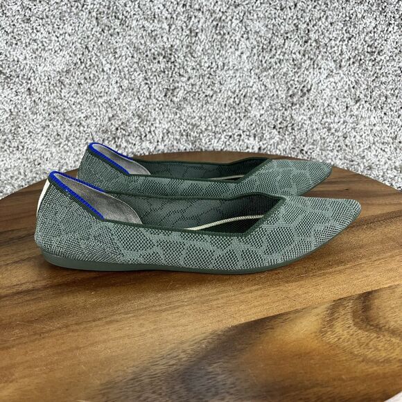 Rothy's The Loafer Women's Size 7 Safari Green Round Toe Flats Shoes Authentic - Picture 1 of 11